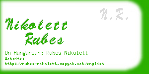 nikolett rubes business card